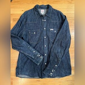 Topo Designs Men’s Mountain Shirt Long Sleeve Denim (Made in USA) Size XL